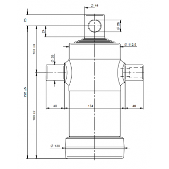 Teleskopski cilinder 4 stopnje 7 ton 670 mm z luknjo 3062F